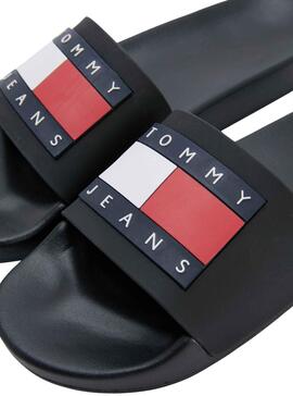Flip flops Tommy Jeans Flag Pool Noire pour Femme