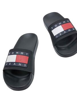 Flip flops Tommy Jeans Flag Pool Noire pour Femme