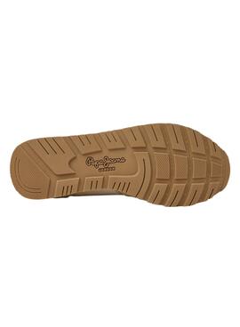 Baskets Pepe Jeans Beige Brit Héritage Femme