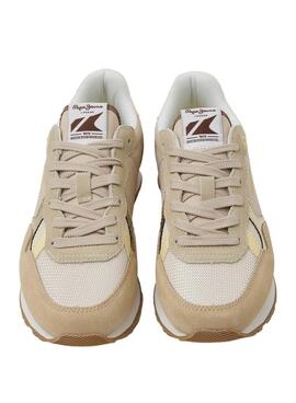 Baskets Pepe Jeans Beige Brit Héritage Femme