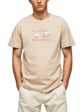 T-Shirt Pepe Jeans Riane Beige pour Homme