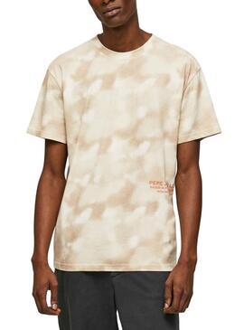 T-Shirt Pepe Jeans Rickie Beige pour Homme