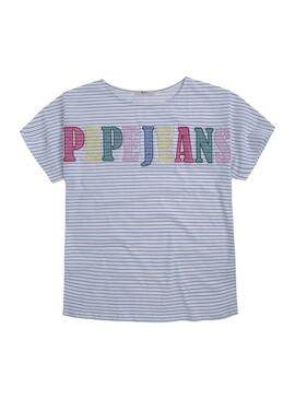 T-Shirt Pepe Jeans Leona Stripes Pour Femme