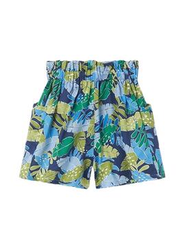 Short Mayoral Printed Feuilles Bleu pour Fille