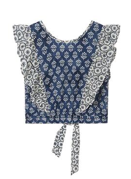 Blusa Mayoral Printed Volanes Bleu pour Fille