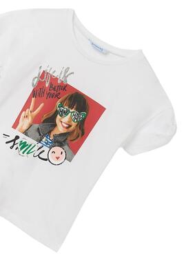 T-Shirt Mayoral Chica Sourire Blanc pour Fille
