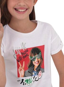 T-Shirt Mayoral Chica Sourire Blanc pour Fille