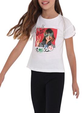 T-Shirt Mayoral Chica Sourire Blanc pour Fille