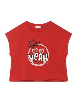 T-Shirt Mayoral Noeud Arrière Rouge pour Fille