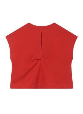 T-Shirt Mayoral Noeud Arrière Rouge pour Fille