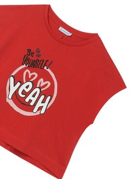 T-Shirt Mayoral Noeud Arrière Rouge pour Fille