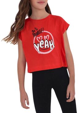 T-Shirt Mayoral Noeud Arrière Rouge pour Fille