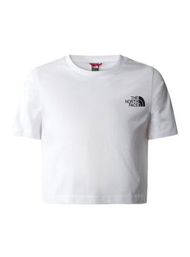 T-Shirt The North Face Crop Dôme Blanc pour Fille