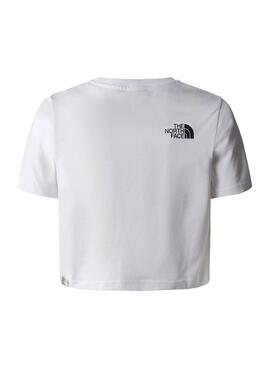 T-Shirt The North Face Crop Dôme Blanc pour Fille