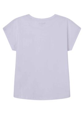 T-Shirt Pepe Jeans Bloomy Blanc pour Fille