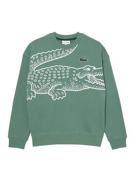 Sweat Lacoste Vintage Vert pour Homme