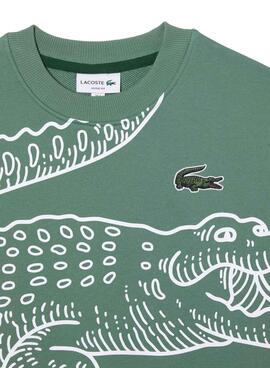 Sweat Lacoste Vintage Vert pour Homme