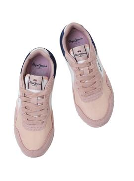 Baskets Pepe Jeans London Basic Rose pour Fille