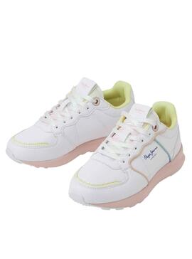 Baskets Pepe Jeans York Candy Blanc pour Fille