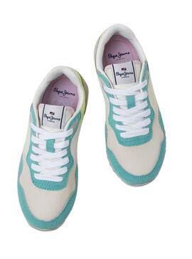 Baskets Pepe Jeans London Basic Turquoise Fille