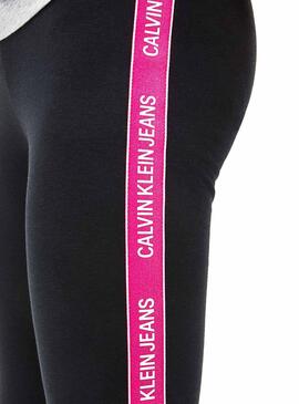 Leggings Calvin Klein Logo Tape Noir Fille