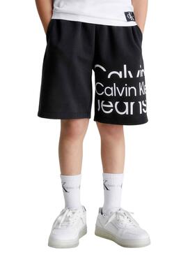 Bermudas Calvin Klein Logo Noire pour Garçon
