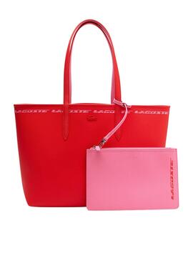 Sac à main Lacoste Anna Réversible Rouge et Rosa