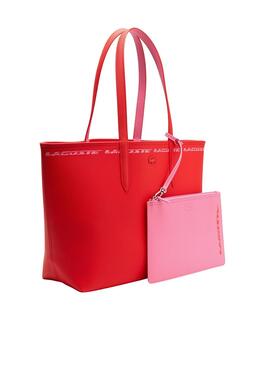 Sac à main Lacoste Anna Réversible Rouge et Rosa