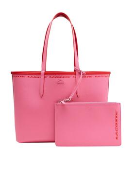 Sac à main Lacoste Anna Réversible Rouge et Rosa