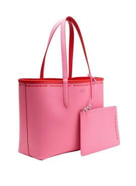 Sac à main Lacoste Anna Réversible Rouge et Rosa