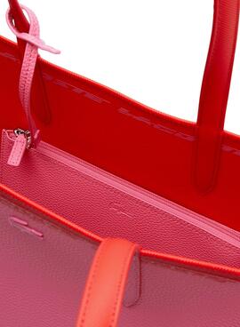 Sac à main Lacoste Anna Réversible Rouge et Rosa