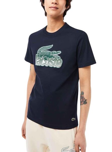 T shirt lacoste bleu homme deals