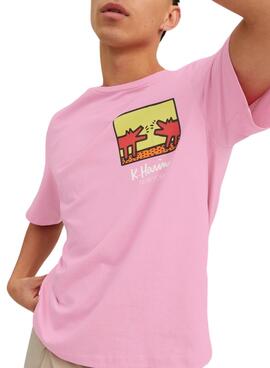 T-Shirt Jack & Jones Keith Haring Rosa Hommee