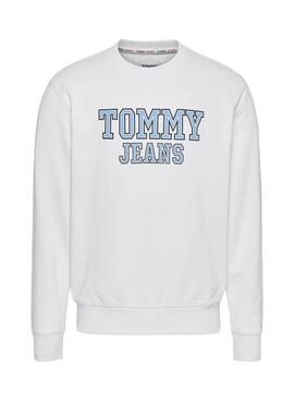 Sweat Tommy Jeans Crew Blanc pour Homme