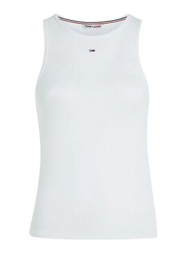 T-Shirt Tommy Jeans Rib Tank Blanc pour Femme