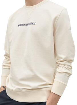 Sweat Ecoalf Disa Blanc pour Homme