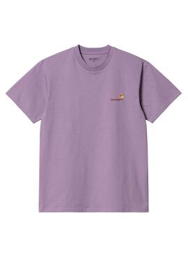 T-Shirt Carhartt American Script Violet Homme