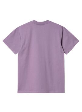 T-Shirt Carhartt American Script Violet Homme