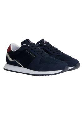 Baskets Pepe Jeans Runner Evo Mix Bleu Marine Homme