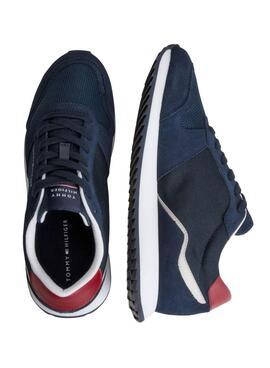 Baskets Pepe Jeans Runner Evo Mix Bleu Marine Homme