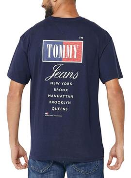 T-Shirt Tommy Jeans Relaxed Bleu Marine pour Homme