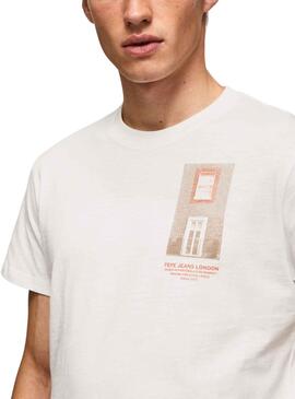 T-Shirt Pepe Jeans Ricco Blanc pour Homme