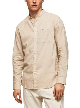 Chemise Pepe Jeans Beige Levenshulme pour Homme