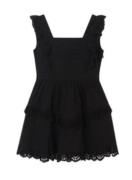 Robe Mayoral Popeline Perforée Noire pour Fille