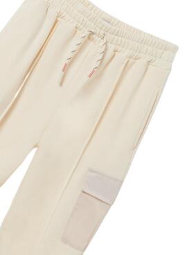 Pantalon Mayoral Cropped Beige Felpa pour Fille