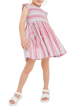 Robe Mayoral Rayures Rose et Blanc pour Fille