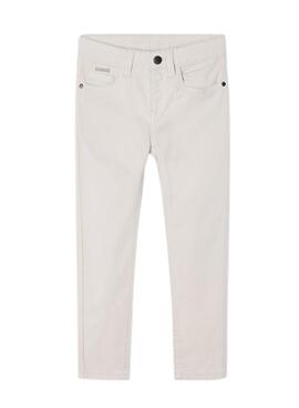 Pantalon Mayoral Sarga Slim Fit Blanc pour Garçon