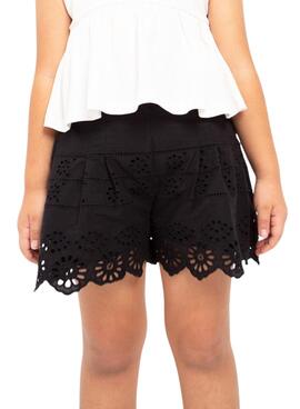 Short Mayoral Perforé Noire pour Fille