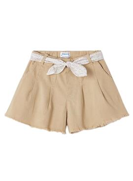 Short Mayoral Sarga Marron pour Fille