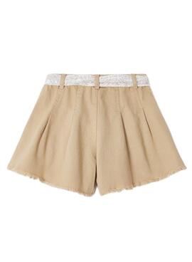 Short Mayoral Sarga Marron pour Fille